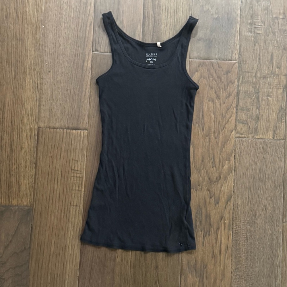 GUESS Black Fitted Sleeveless Tank Top